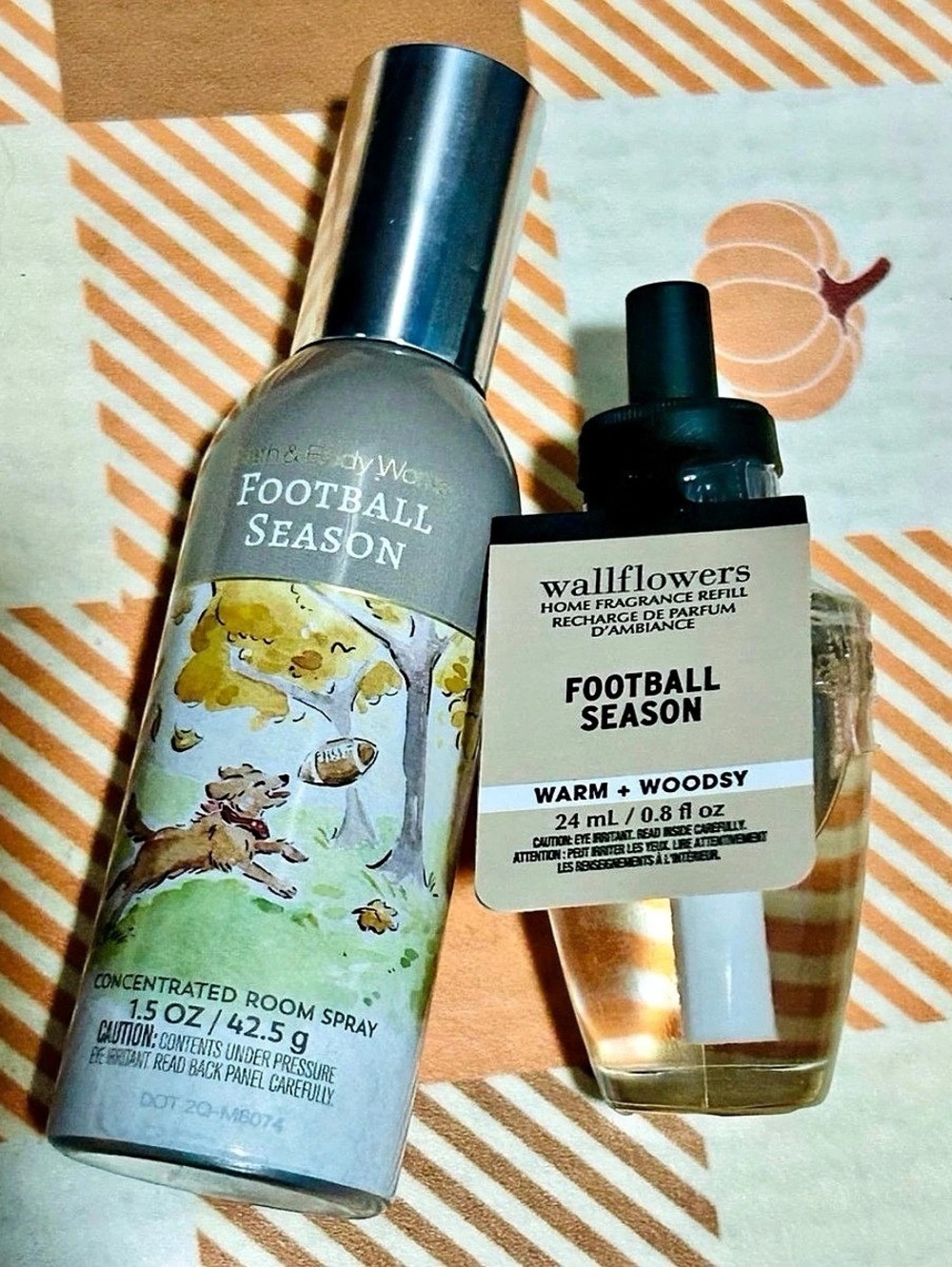Bath & Body Works Football Season Room Spray and Wallflower Refill Set for home